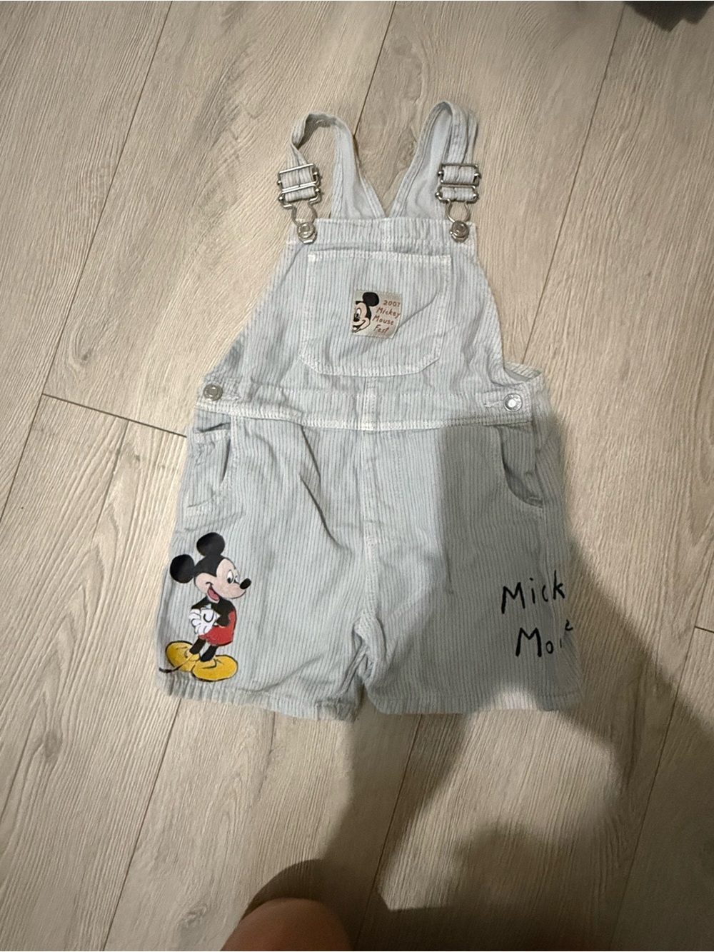 Zara Kids Light Blue Mickey Mouse Short Overalls - Unbranded